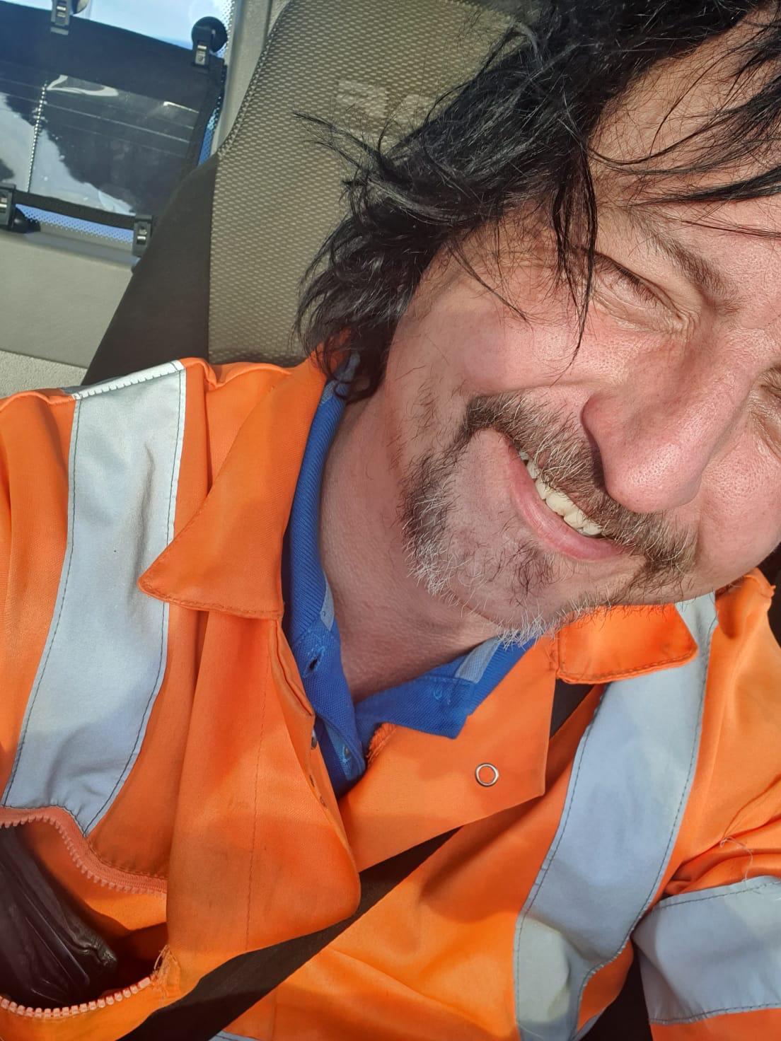 Photograph of Simon the Breakdown Man.